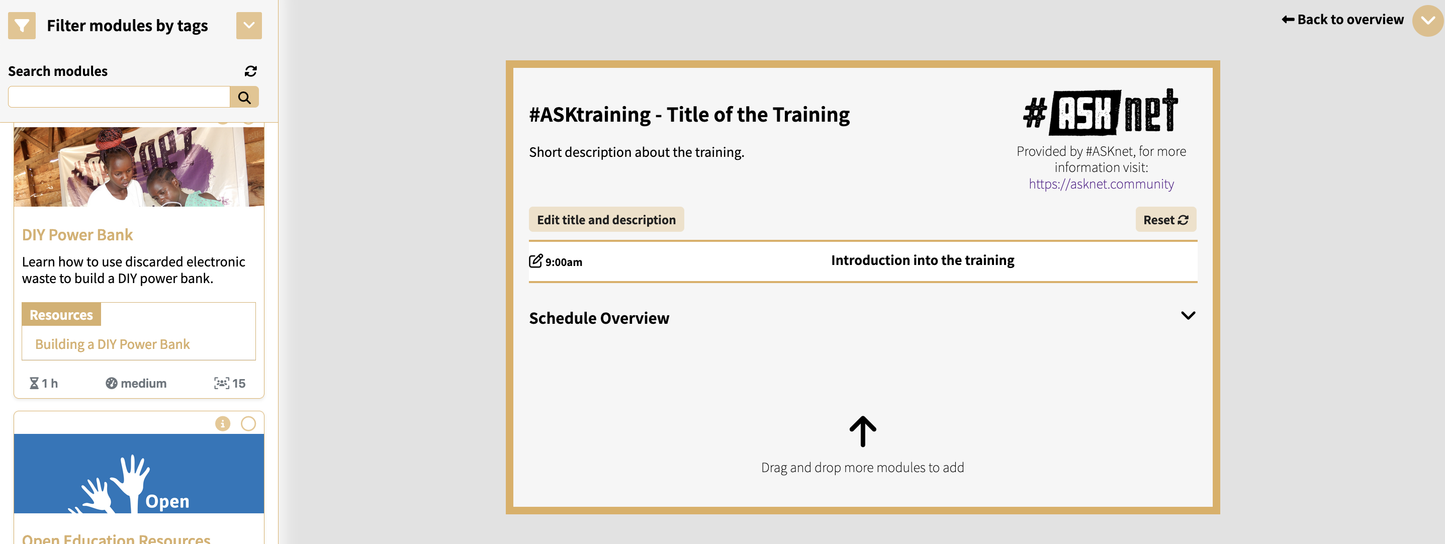 Working with #ASKtraining